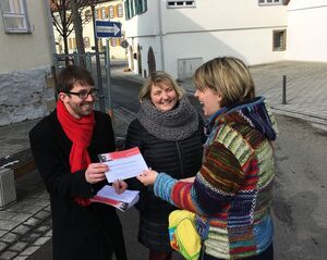 Sebastian Schöneck mit der SPD-Generalsektretärin BaWü Katja Mast in Neuffen