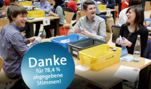 Gute Stimmung bei der Auszählung des Mitglieder-Votums